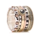 RS-12147 handgemaakte ring uit zilver goud en zwarte diamant