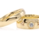 TR-1403 trouwringen verlovingsringen handgemaakt geelgoud diamant