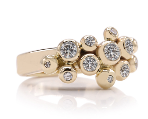 bedelaar Schandelijk rouw RG-9118 Gouden ring met diamanten