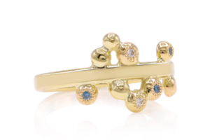 RG-9137 handgemaakte gouden ring met diamanten