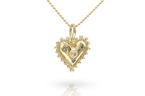 HS-3377-Gouden-hanger-met-robijn-en-blauwe-diamant-overview-2