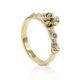 LLR-10289-Organische-gouden-ring-met-roosjes-en-blaadjes-en-blauwe-en-witte-diamant-overview
