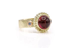RG-9215-Gouden-ring-met-roze-toermalijn-en-blauwe-diamant-overview