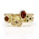 RG-9216-Set-ringen-gemaakt-van-gekerft-goud-met-citrien,-groene-en-bruine-diamant-overview