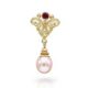 BR-3004-Gouden-brochepin-met-robijn-en-zachtroze-parel-overview-2