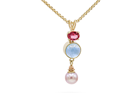 HS-3392-Gouden-hanger-met-aquamarijn,-roze-toermalijn-en-zoetwaterparel-overview