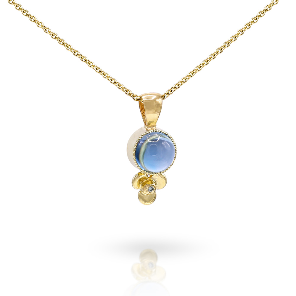 HS-3394-Gouden-hanger-met-cabochon-topaas-en-millegriffe-gezette-blauwe-diamant-mobiel