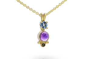 HS-3398-Gouden-hanger-met-amethist,-topaas-en-groene-diamant-overview