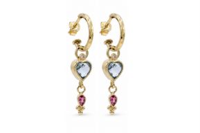 OC-4283 Gouden hangers voor creolen met topaas, toermalijn en diamant – Overview