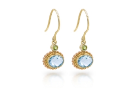 OC-4285 Gouden oorhangers met peridot en topaas-overview
