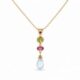 PHS-3406 Gouden hanger met peridot, roze toermalijn, robijn en topaas Overview